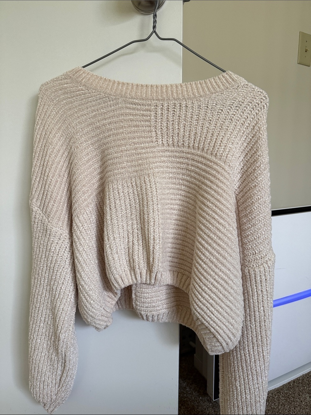altar'd state Cozy Cream Ribbed Knit Women's Sweater
